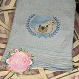 Baby Boy Bear Heirloom Crib Quilt-Crib Quilt-Auntie J's Designs