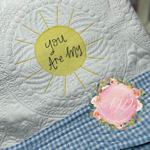 You Are My Sunshine Heirloom Baby Quilt-Quilt-Auntie J's Designs