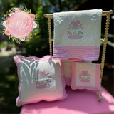 Carousel Girls Heirloom Crib Quilt, Pillow, or Burp Cloth-Quilt-Auntie J's Designs