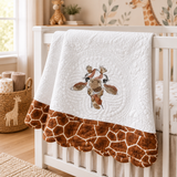 Jeffery Giraffe Crib Heirloom Quilt-Quilt-Auntie J's Designs