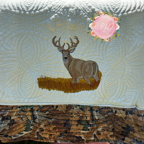 Deer Camo Heirloom Lap Quilt-Quilt-Auntie J's Designs