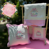 Carousel Girls Heirloom Crib Quilt, Pillow, or Burp Cloth-Quilt-Auntie J's Designs