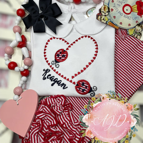 Ladybug and Hearts-Childs Shirt-Auntie J's Designs